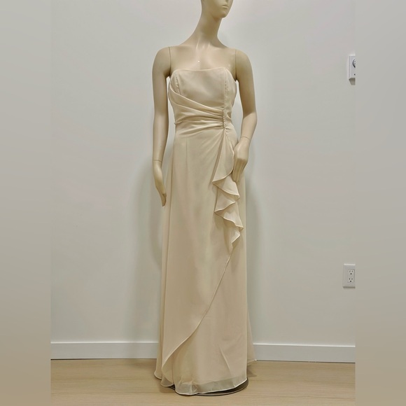 Forever Yours Champagne Strapless Gown - Picture 1 of 6